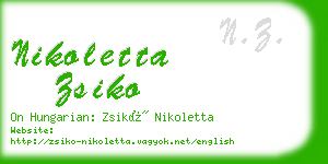 nikoletta zsiko business card